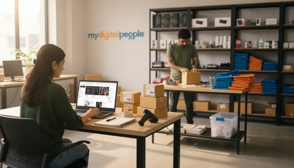 Shopify store setup in Pakistan with packaging, COD notes, and workspace activity