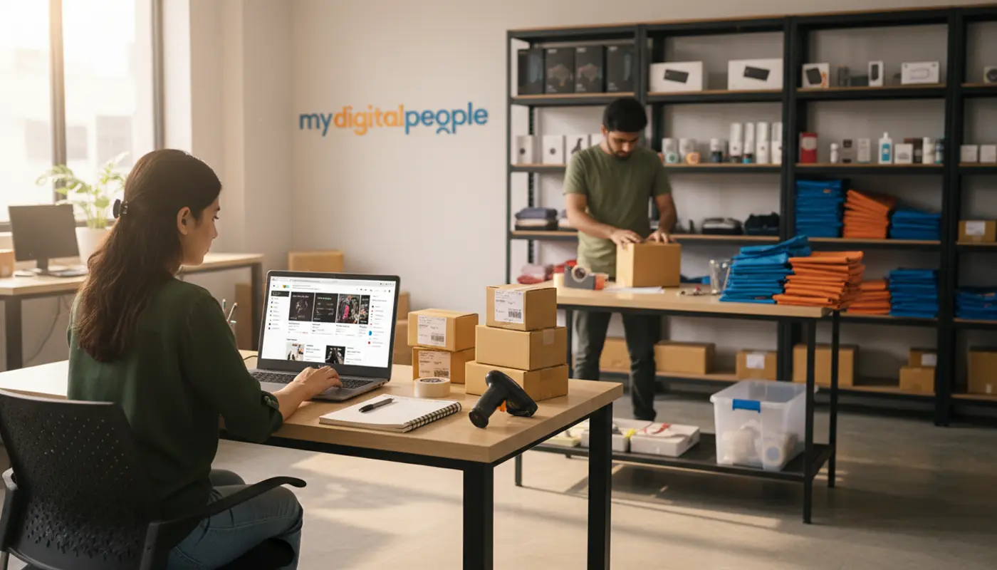 Shopify store setup in Pakistan with packaging, COD notes, and workspace activity