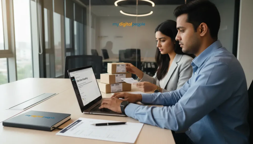 Agency team setting up a Shopify Partner account for client store management