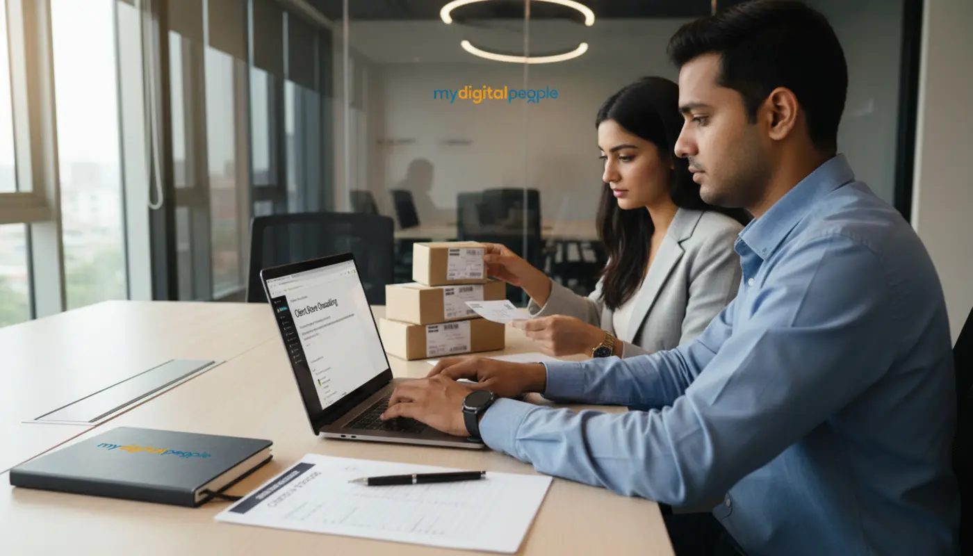 Agency team setting up a Shopify Partner account for client store management